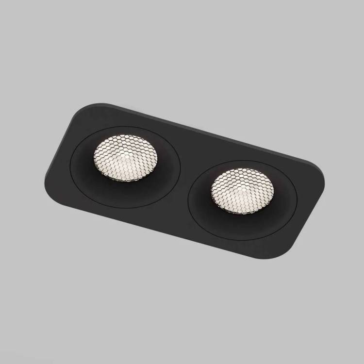 Встраиваемый точечный светодиодный светильник Elektrostandard Tetro 15277/LED 20W 4000K черный IP44