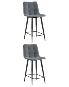 Набор из 2 полубарных стульев Stool Group Джанго vd-django-b27 X2 темно-серый, велюр