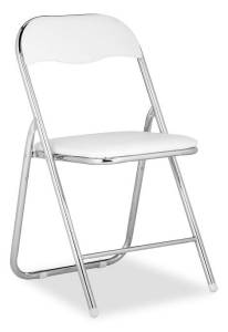 Стул Woodville Fold 1 15480 хромированный металл, белый