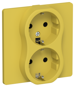 Розетка 2-местная с заземлением IEK Flite FI-R21C-16-K44 желтый карри