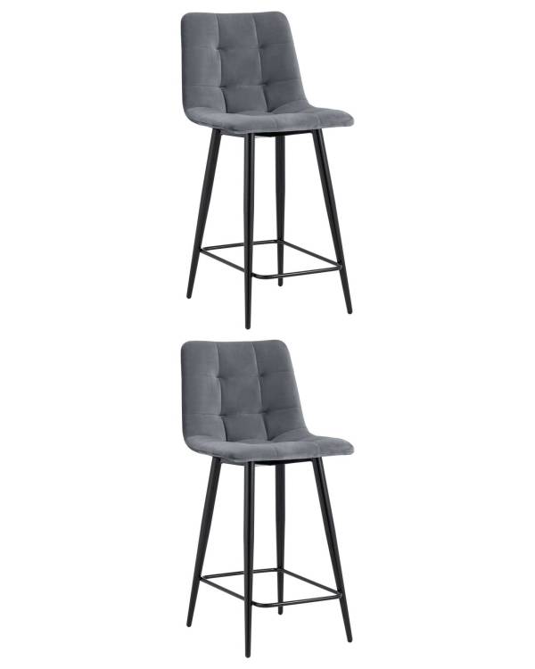 Набор из 2 полубарных стульев Stool Group Джанго vd-django-b27 X2 темно-серый, велюр