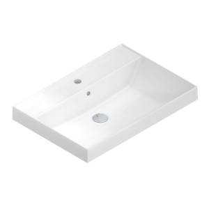Мебельная раковина Kerama Marazzi Cubo 70 подвесная, белая глянцевая
