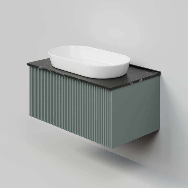 Тумба с раковиной La Fenice Terra Grigio NFNC-01-TER-G-80-3-M-GB серо-зеленая матовая, 80 см