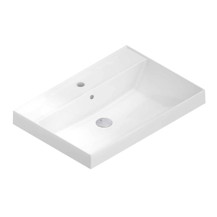 Мебельная раковина Kerama Marazzi Cubo 70 подвесная, белая глянцевая