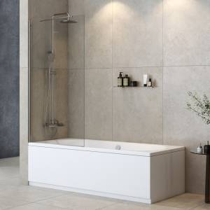 Шторка на ванну Cezares LIBERTA-V-1-TB-90/155-C-Cr профиль хром, стекло прозрачное, 90x155