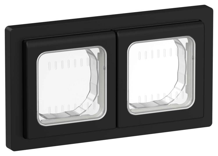 Рамка 2-постовая IEK Flite FI-M20-32-55-K02 черный