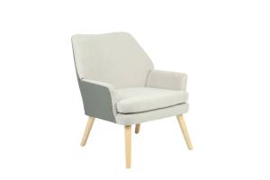 Кресло Stool Group Харви QH-8312K-WL 263-3+XC309-8 серый с серой экокожей, деревянные ножки