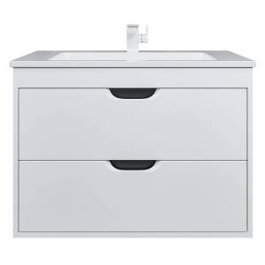 Тумба под раковину Uperwood Modul 2930205355 подвесная, матовая, белая, графит, 80 см Тумба под раковину Uperwood Modul 2930205355 подвесная, матовая, белая, графит, 80 см