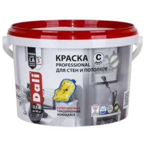 Краска для стен и потолков акриловая Dali Professional база С 2.5 л
