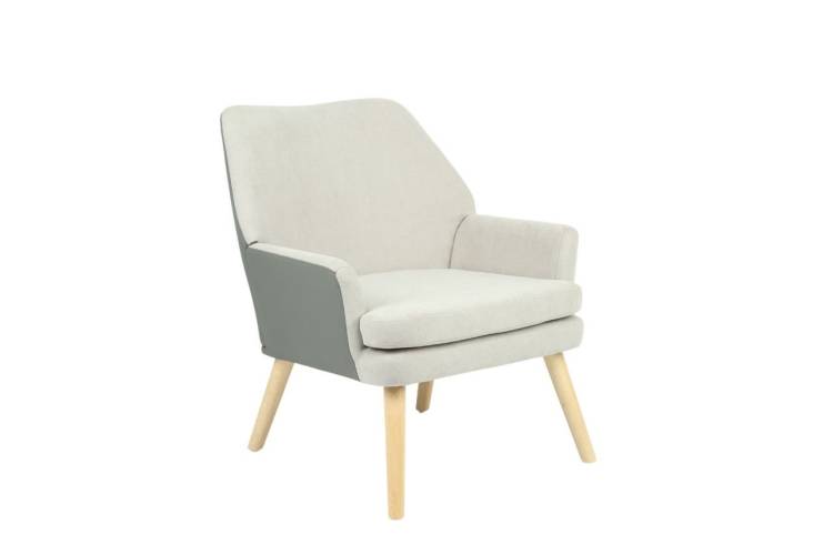 Кресло Stool Group Харви QH-8312K-WL 263-3+XC309-8 серый с серой экокожей, деревянные ножки