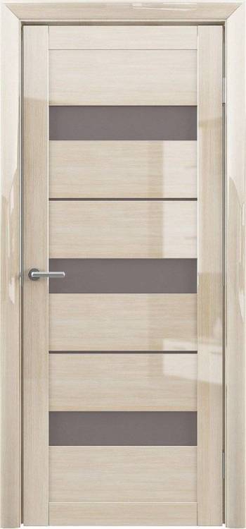 Межкомнатная дверь Albero Прага Глянец остеклённая мокко 700x2000