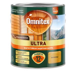 Пропитка декоративная для защиты древесины Omnitex Ultra AWB полуглянцевая калужница 2.5 л