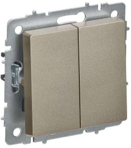 Выключатель 2-клавишный перекрестный IEK Brite BR-V23-0-10-K37 шампань