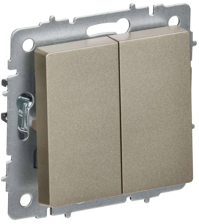 Выключатель 2-клавишный перекрестный IEK Brite BR-V23-0-10-K37 шампань