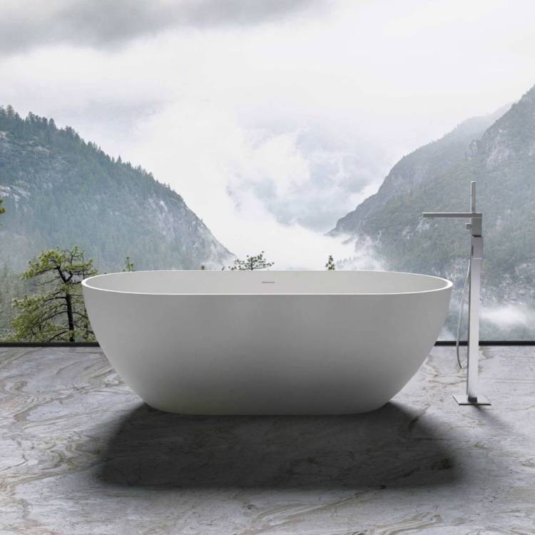 Ванна из искусственного камня Vincea VBT-4S04MW 170x80 белая матовая