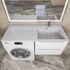 Раковина Uperwood Cosmos Quartz RCosmos Quartz120RJ над стиральной машиной, правая, жасмин, 120x48 фото 4