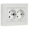 Розетка 2-местная с заземлением и шторками IEK Brite BR-R24-16-K01-F белый фото 2
