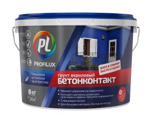 Грунт для внутренних и наружных работ Profilux Бетонконтакт 2.5 кг