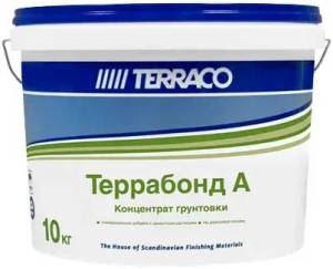 Грунт концентрат добавка-пластификатор на акриловой основе Terraco Terrabond A бесцветный 10 кг
