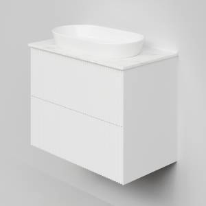 Тумба с раковиной La Fenice Terra Twin Bianco NFNC-01-TER-B-80-2-3-M-GG белая матовая, 80 см