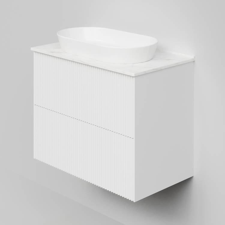 Тумба с раковиной La Fenice Terra Twin Bianco NFNC-01-TER-B-80-2-3-M-GG белая матовая, 80 см