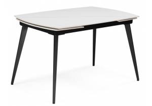 Керамический стол Woodville Aveiro 15861 белый мрамор / черный