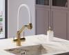 Смеситель для кухни Avrora Kitchen AV9006Gold с гибким изливом и подключением фильтра питьевой воды, золото фото 6