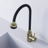 Смеситель для кухни Avrora Kitchen AV9001Gold с высоким гибким изливом, золото фото 3