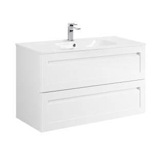 Тумба под раковину Art&Max Platino AM-Platino-1000-2C-SO-BL-Cer Белый глянец, 99.2x45.3x55