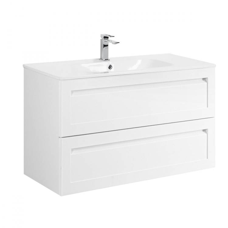 Тумба под раковину Art&Max Platino AM-Platino-1000-2C-SO-BL-Cer Белый глянец, 99.2x45.3x55