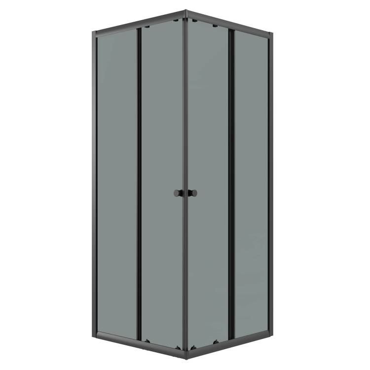 Душевой уголок Niagara Eco NG-1009-14QT профиль черный матовый, стекло тонированное, 90x90x190
