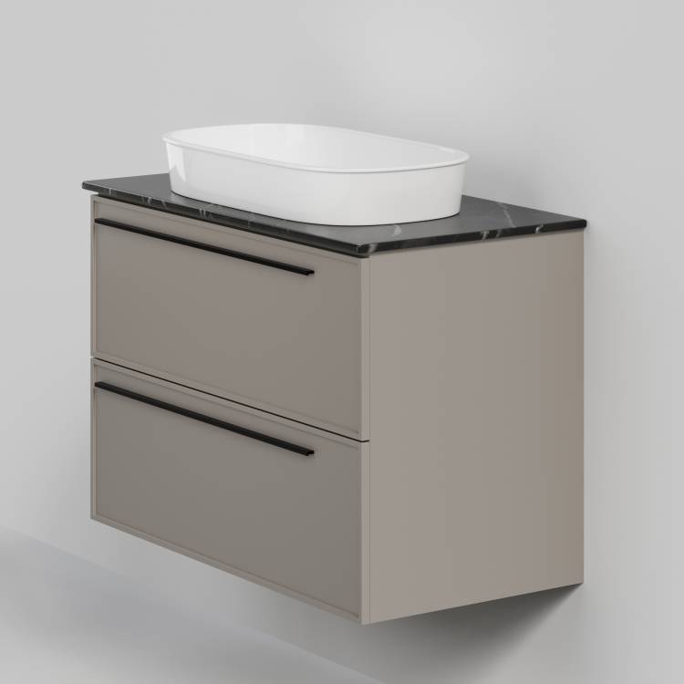 Тумба с раковиной La Fenice Elba Twin Cappuccino NFNC-01-ELB-C-90-2-3-M-GB бежевая матовая, 90 см