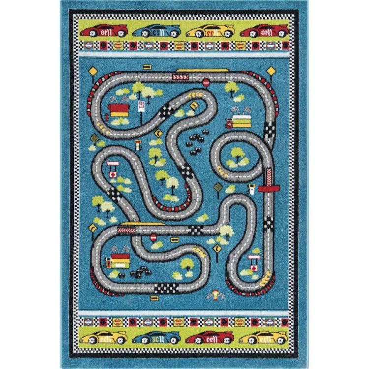 Ковер Play Rugs D578A Blue/Black 0.8x1.5 м