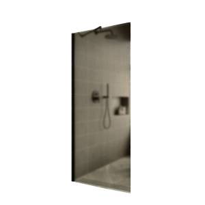 Душевая перегородка MaybahGlass MGD-697-6ш 79x195, стекло бронза матовая 8 мм, профиль черный