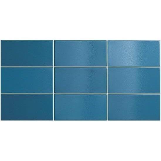 Керамическая плитка Equipe Crackle 25035 Ocean Blue 7.5x15