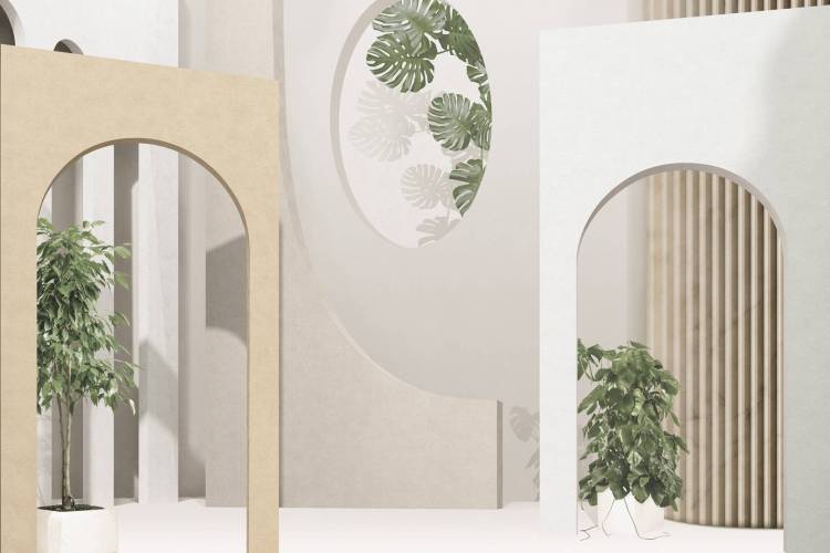 Фреска Ortograf Гармония 34809 Arches in space Кракелюр Золото FK-G