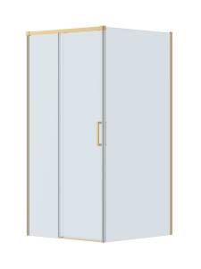 Душевой уголок Cezares PLANE-A-1-100-C-BORO профиль брашированное золото, стекло прозрачное, 100x100x195