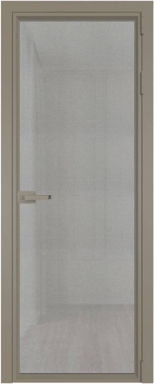 Межкомнатная дверь Profil Doors 1 AV цвет профиля Никель матовый, стекло безопасное 6 мм рэте 600x2000