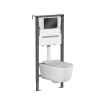 Унитаз с инсталляцией Ceramica Nova New day (Новый день) CN3005_121002MB безободковый, сиденье микролифт, кнопка черная матовая