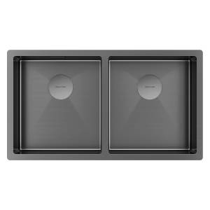 Мойка кухонная Paulmark Next 78/2 Uni PM207844-GM Вороненая Сталь, 78x44