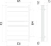 Полотенцесушитель Terminus Вега П8 50x80, водяной фото 3