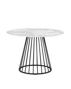 Стол обеденный Stool Group Ливерпуль FDC7012 marble DUAL белый мрамор черная ножка 110x110x75