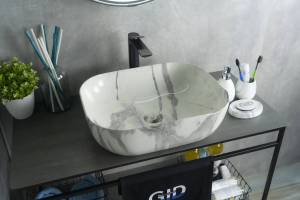 Раковина Gid Geométrico K397G125 54402 глянцевая, под камень, 50x40x14