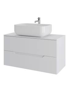 Тумба с раковиной Orange Line Li-100TuwMDF+B03-600W белая матовая, 100 см