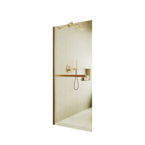 Душевая перегородка MaybahGlass MGD-726-3ш 79x195, стекло прозрачное 8 мм, профиль золото