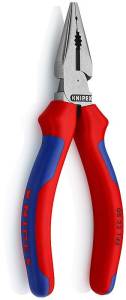 Плоскогубцы KNIPEX комб. острокон. с удл. губками, рез: провол. ср. d 3 мм, твёрд. d 2 мм, кабель d 8 мм, L-145 мм, чёрн., 2К ручки