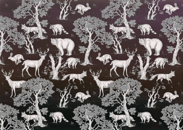 Фреска Ortograf Flora 31283 Forest animals dark Сахара FS