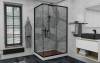Душевой уголок AvaCan FB-120-SB80 профиль черный, стекло тонированное, 140x80x195 фото 3