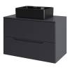 Тумба с раковиной Orange Line Li-70TugMDF+B01-475MB графит матовый, 70 см