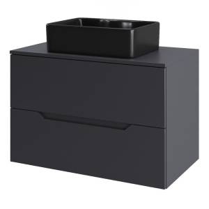 Тумба с раковиной Orange Line Li-70TugMDF+B01-475MB графит матовый, 70 см